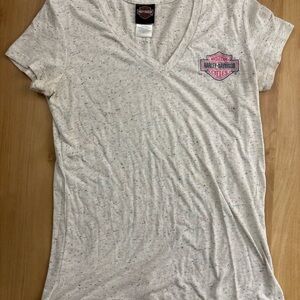 Harley-Davidson Women's Speckled Gray V-Neck Tee